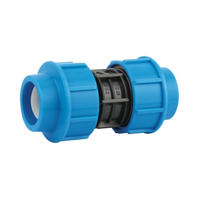HDPE PP Compression Fittings Quick Push Fit Connector pp Compression Coupling for Drip Tapes Pipes