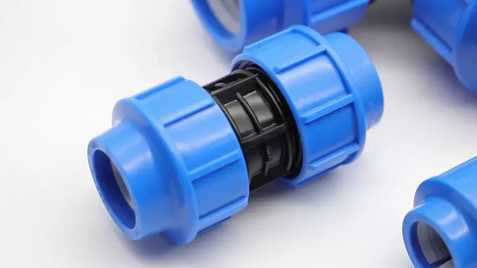 HDPE PP Compression Fittings Quick Push Fit Connector pp Compression Coupling for Drip Tapes Pipes