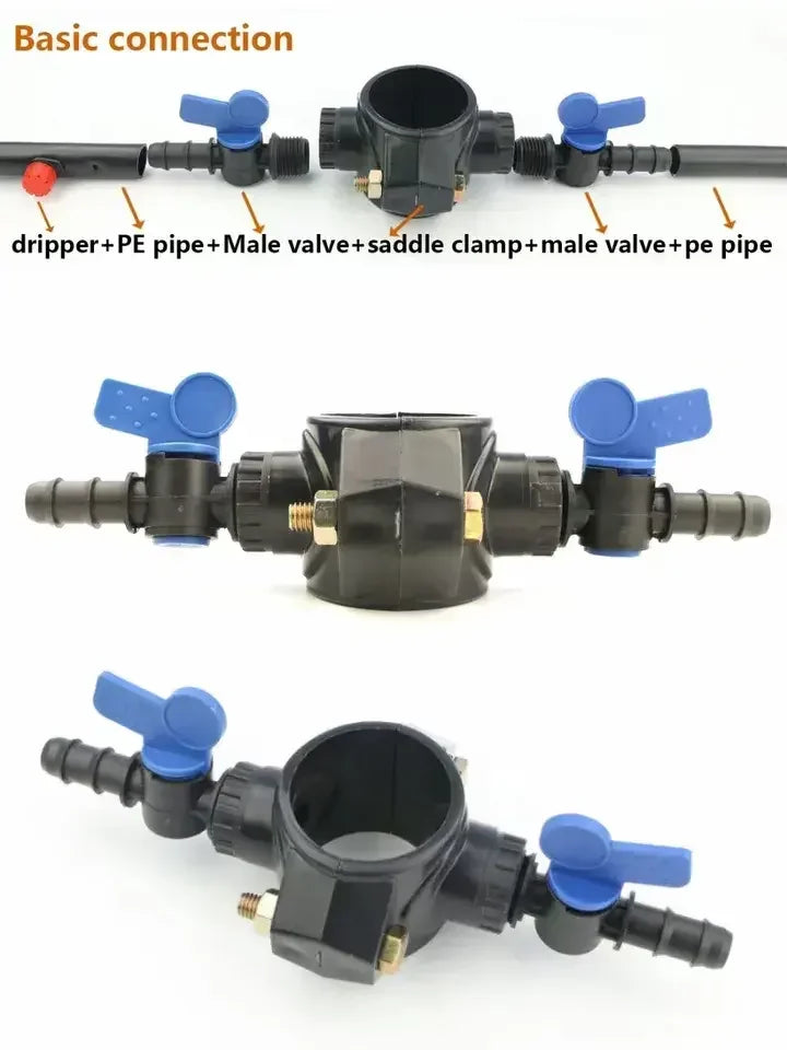 高品质鞍形夹 PN16 pp 夹子鞍形夹农场灌溉管件,适用于 HDPE LDPE PVC 管材滴灌系统
