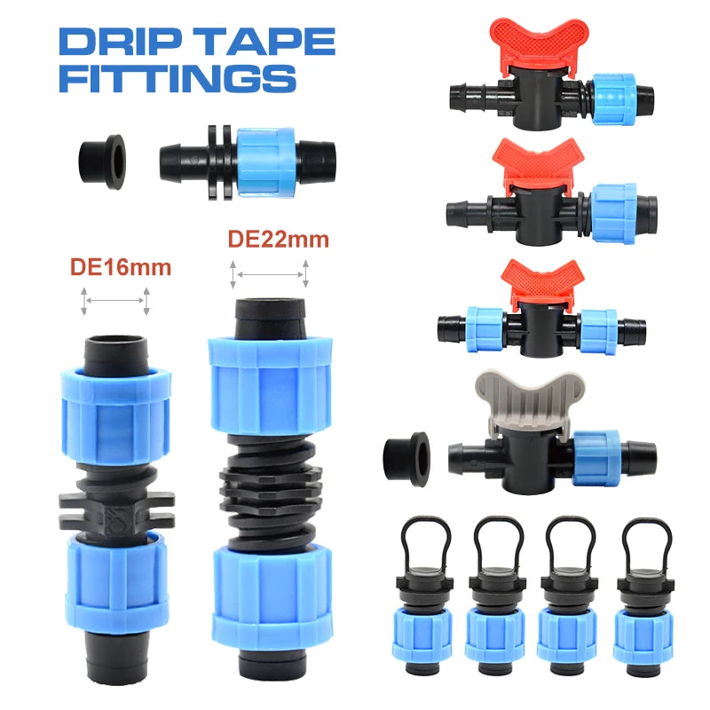 Other Watering & Irrigation Drip Irrigation Supplies Accessories Fittings Drip Tape Connector 16mm Drip Irrigation Valve