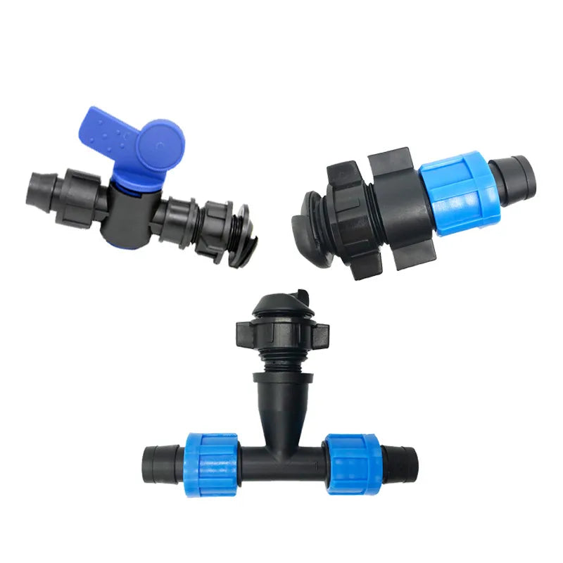 Tee Lock Ring Offtake Layflat Hose Drip Tape Fittings Connector for Agricultural Watering Irrigation Hose