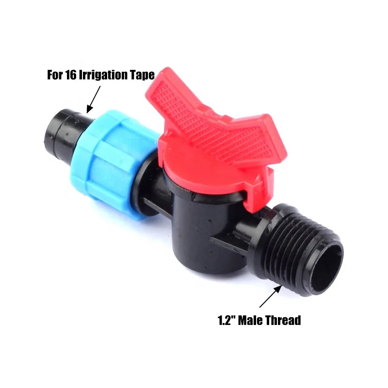 Agriculture Drip Irrigation Tape Fitting Plastic Dn17 Tape Valve Lock for Layflat Hose