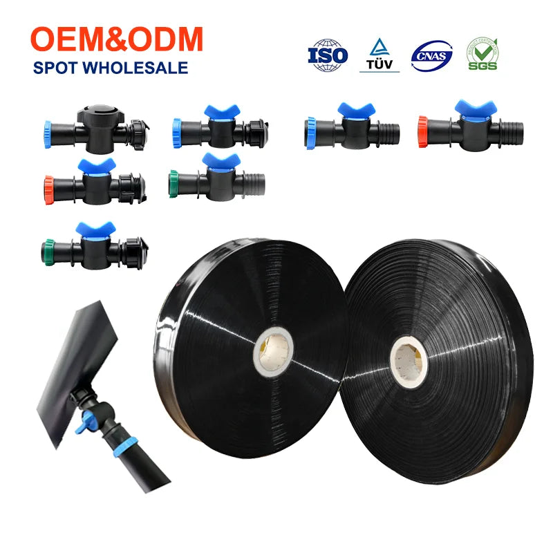 Plentirain 40mm Diameter Rain Spray Tape PE Plastic Material Irrigation Hose with 4m Spray Width