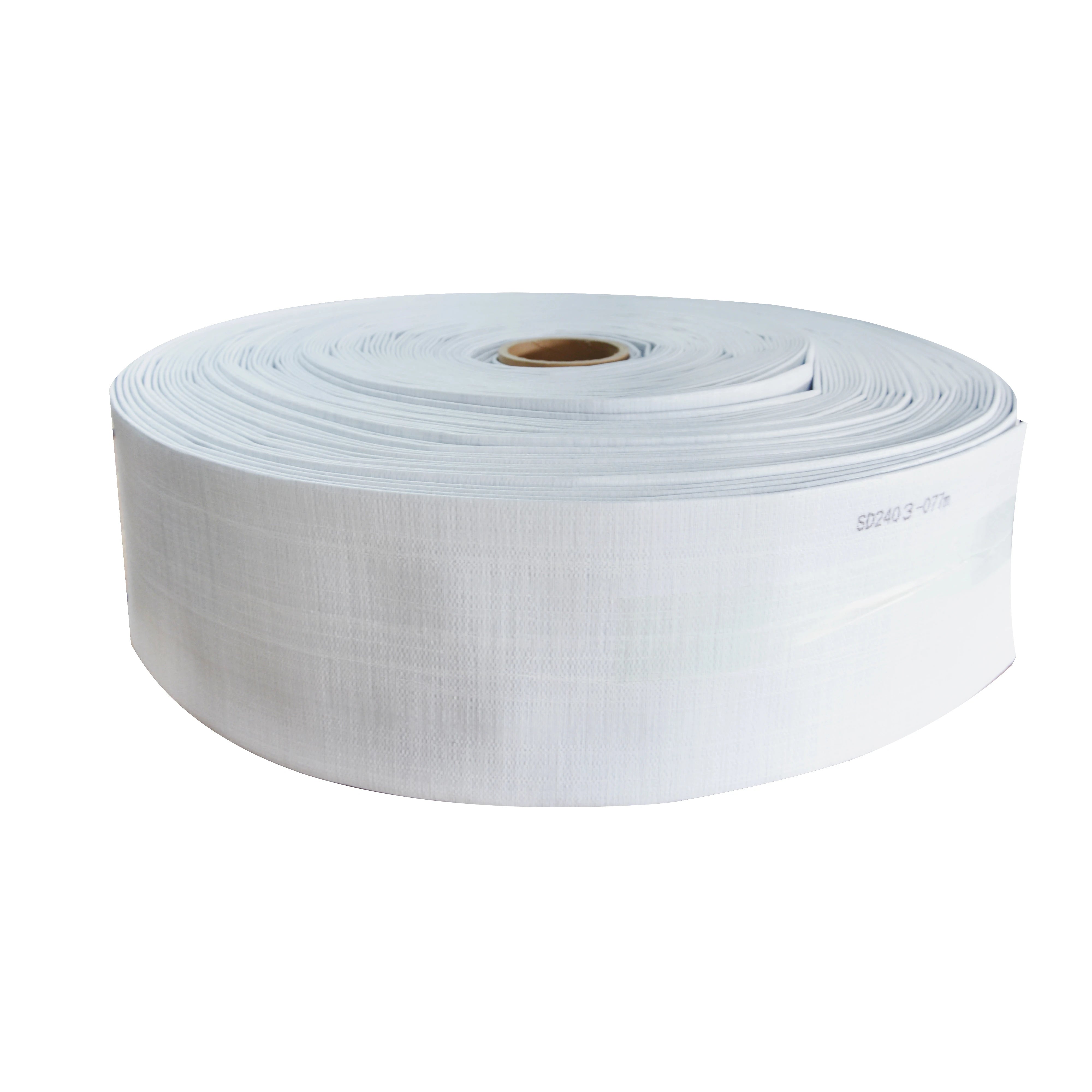 HDPE Pre-punched Lay Flat Hose Easy to Install White Outside Black Recyclable 0.6-2.5bar Pressure for Farm Irrigation System