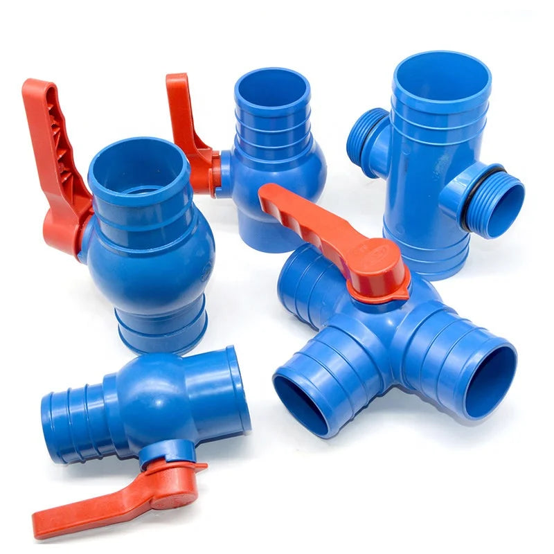 Farm Irrigation Hose Plastic Connectors Drip Watering System PVC Ball Valve Two-Way Valve