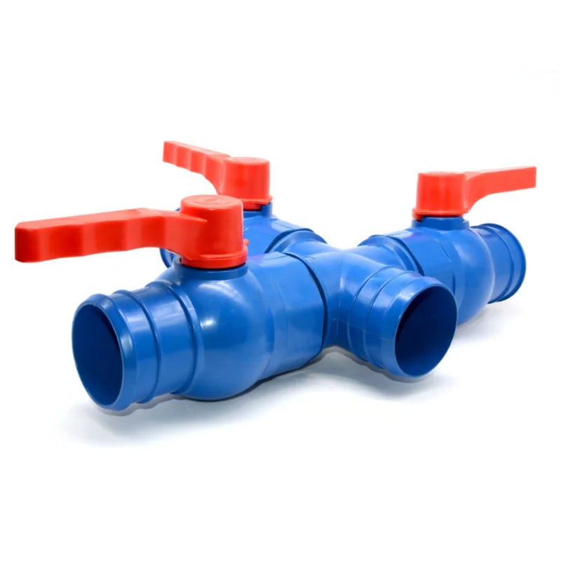 Irrigation Hose Pvc Layflat Hose Fitting Three Way Ball Valve for Agricultural Irrigation