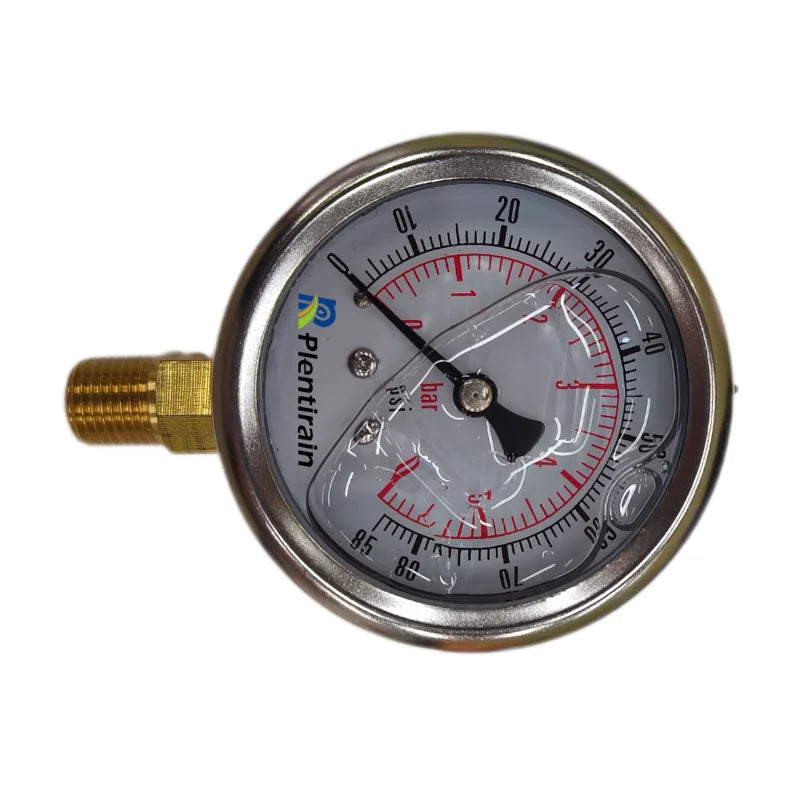 BSP Stainless Steel Glycerin Filled 2.5" Dial Agriculture Pressure Gauge ISO 9261 Certified 0-1Mpa for Drip Irrigation System