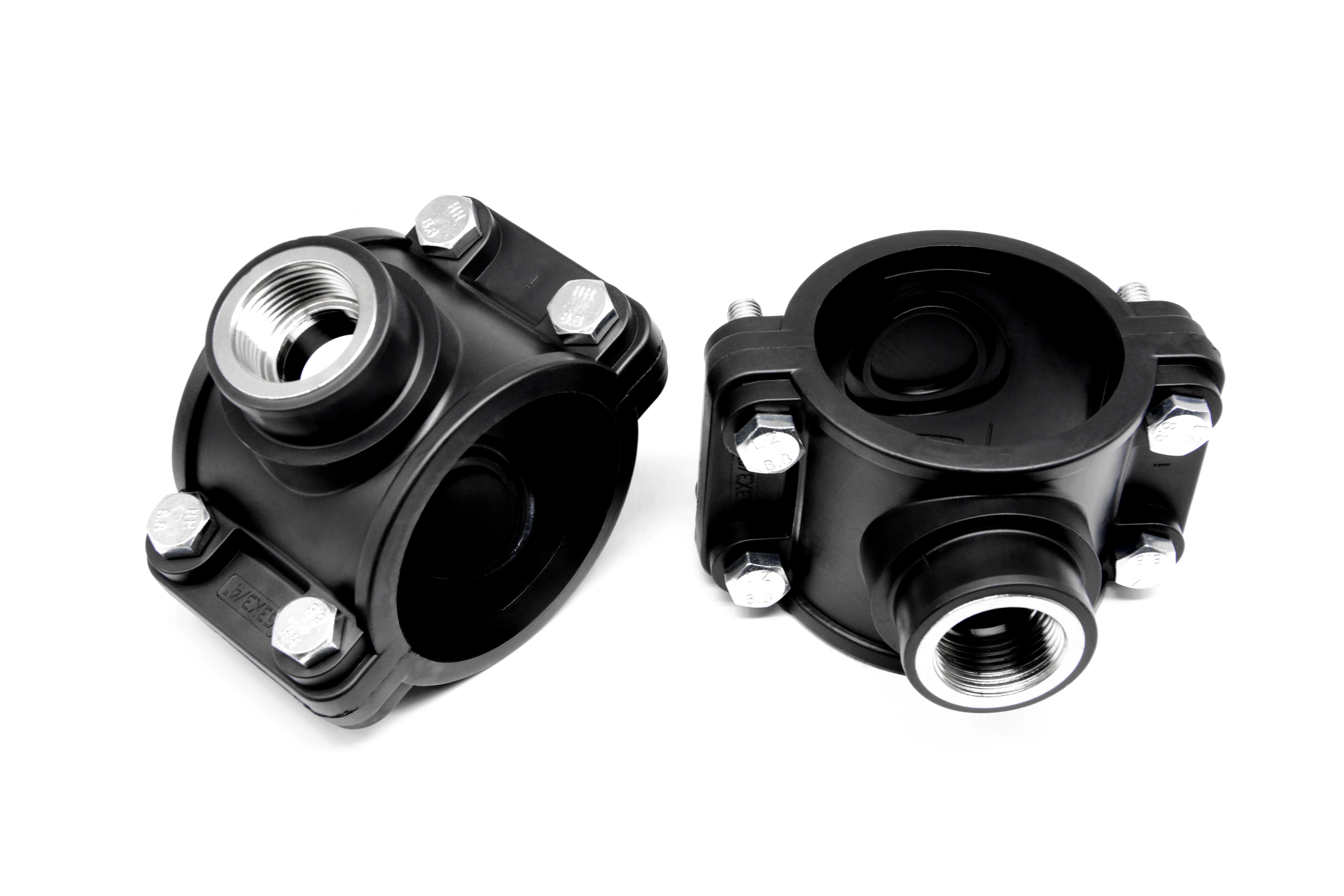 20mm-110mm Water Compression Fittings Plastic Clamp Saddles for Farm Irrigation Pipe Setting