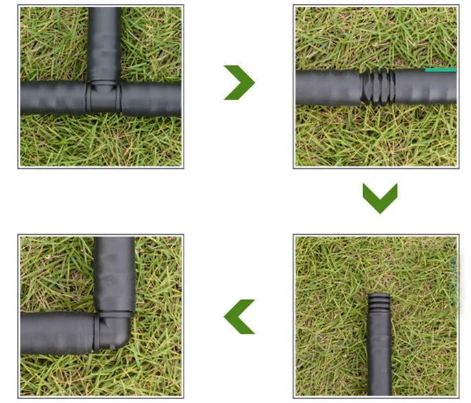 Plastic Barbed Tee Irrigation Black Poly Pipe Fittings Connector for Greenhouse