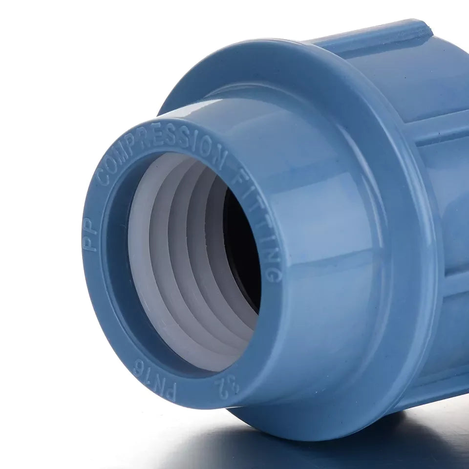 Plentirain PP Compression Fittings PN16 Quick Connector Straight Coupling for Water Supply