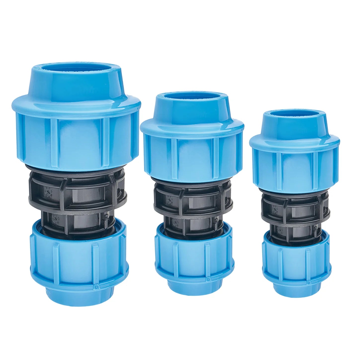 PP Compression Fittings Coupling PE Pipe 20mm-110mm Plumbing Irrigation System Hose Connector 16bar UV Resistant ISO9001 CE High
