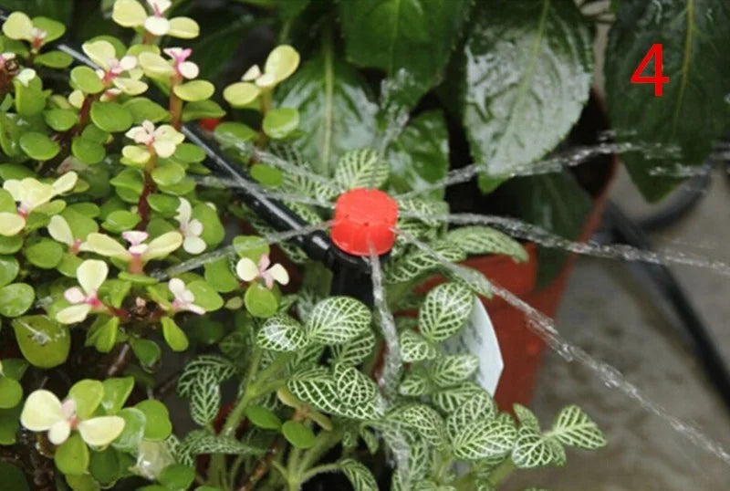 Micro Bubbler Drip Irrigation 360 Degree Adjustable Stake Water Dripper Garden Watering Use 4/7 Mm Hose Plastic 54*35*28 Cm 1/4"