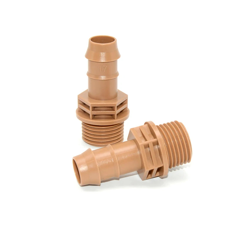 Pom Plastic Quick Fitting Garden Hose Connection Insert Coupling 1/2" NPT Male Connector 17mm Drip Barbed Coupling