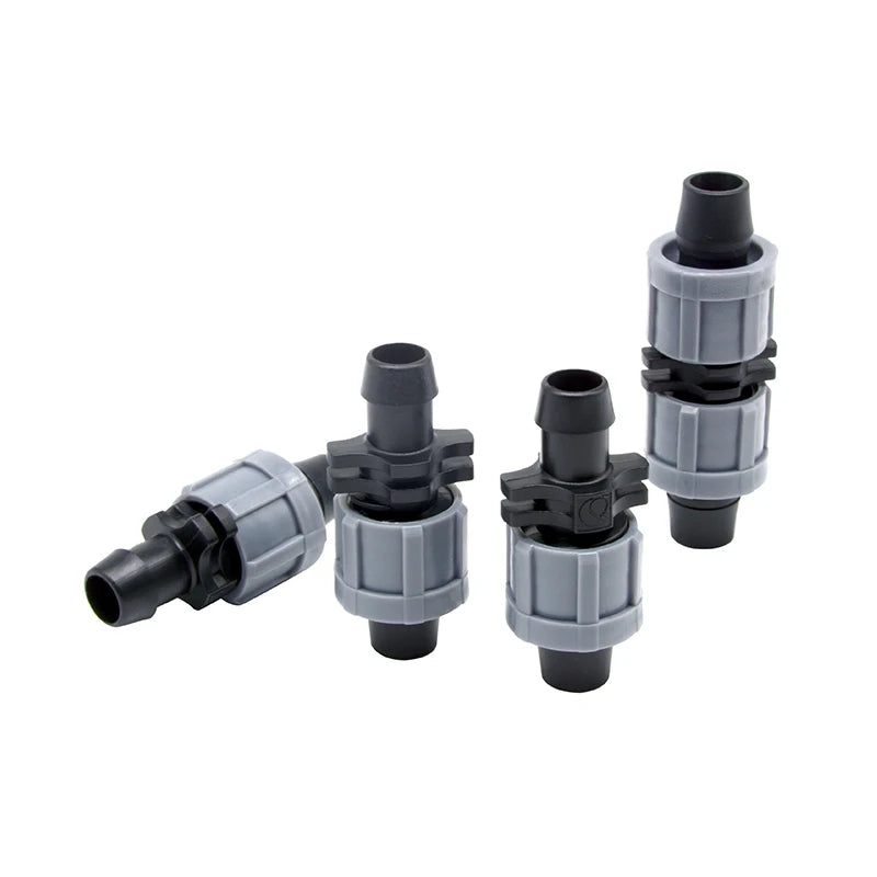 Lock Offtake Barbed Offtake Threaded Elbow Fittings for Thick Walled Drip Line 16mm Diameter Grey