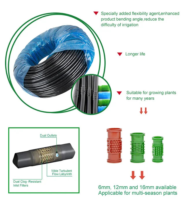 Drip Irrigation System Pipe Drip Pipe 16mm Drip Irrigation Pipes for Farm Watering
