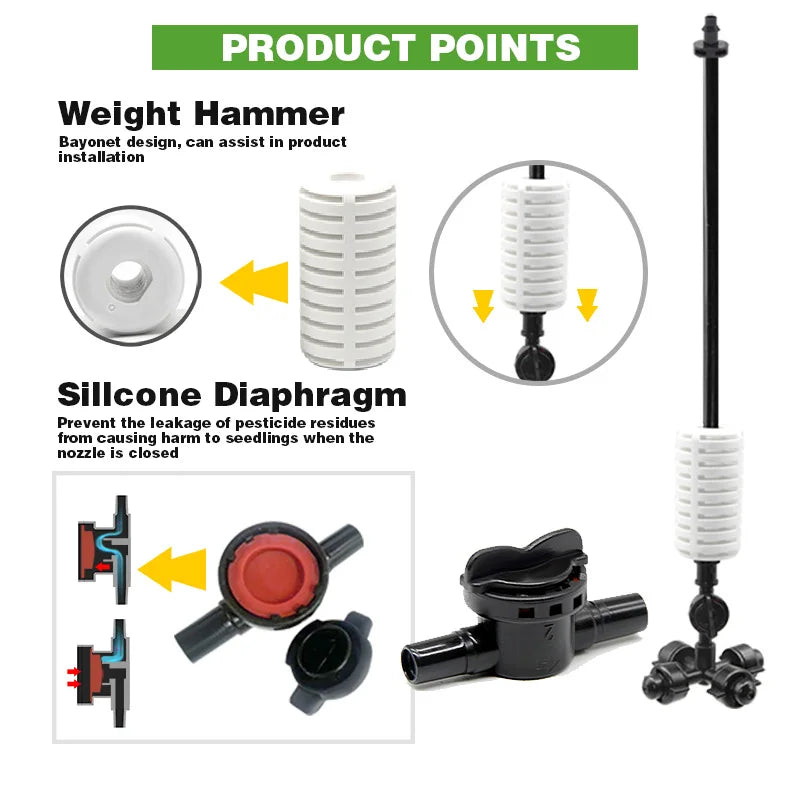 Other Watering and Irrigation 4 Outlet Fog Misting Nozzle Hanging Cross Atomized Micro Spray Mist Sprinkler