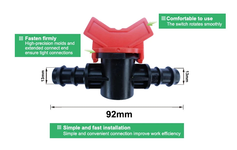 Plastic Barb Offtake Valve Drip Pipe with 1/4 Inch Barbed Outlet for Greenhouse Vegetable Drip Irrigation