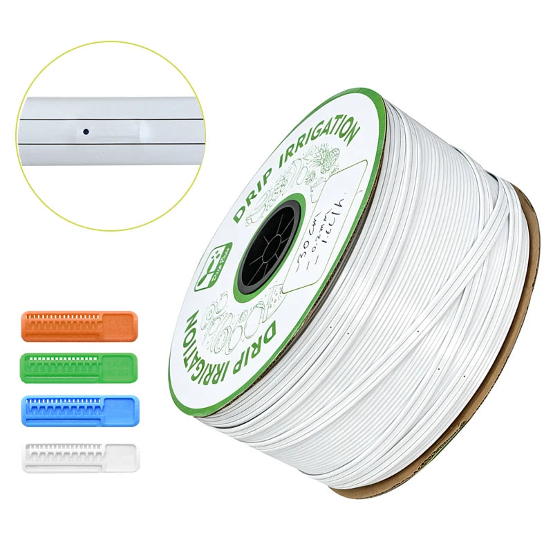 Drip Irrigation Drip Tape PE White Outside Black Inside UV Resistant 16mm Line for Greenhouse Garden Farm System