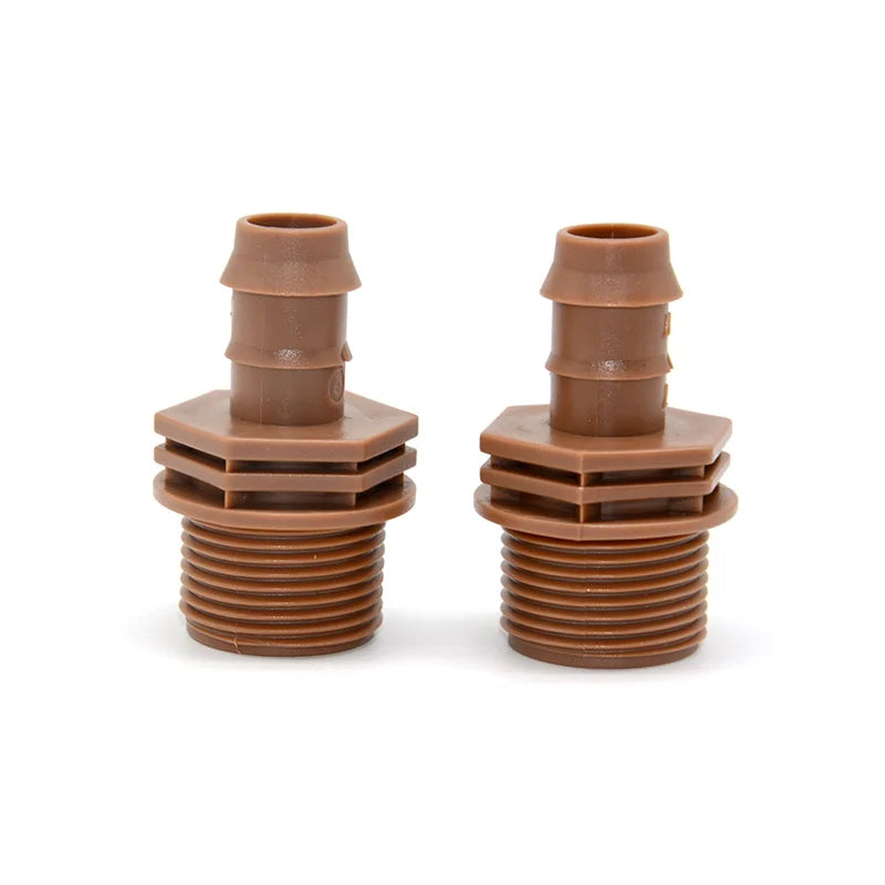 Durable POM Plastic Garden Drip Pipe Connector Irrigation Valve Coupling for Water Hose Threaded Connection