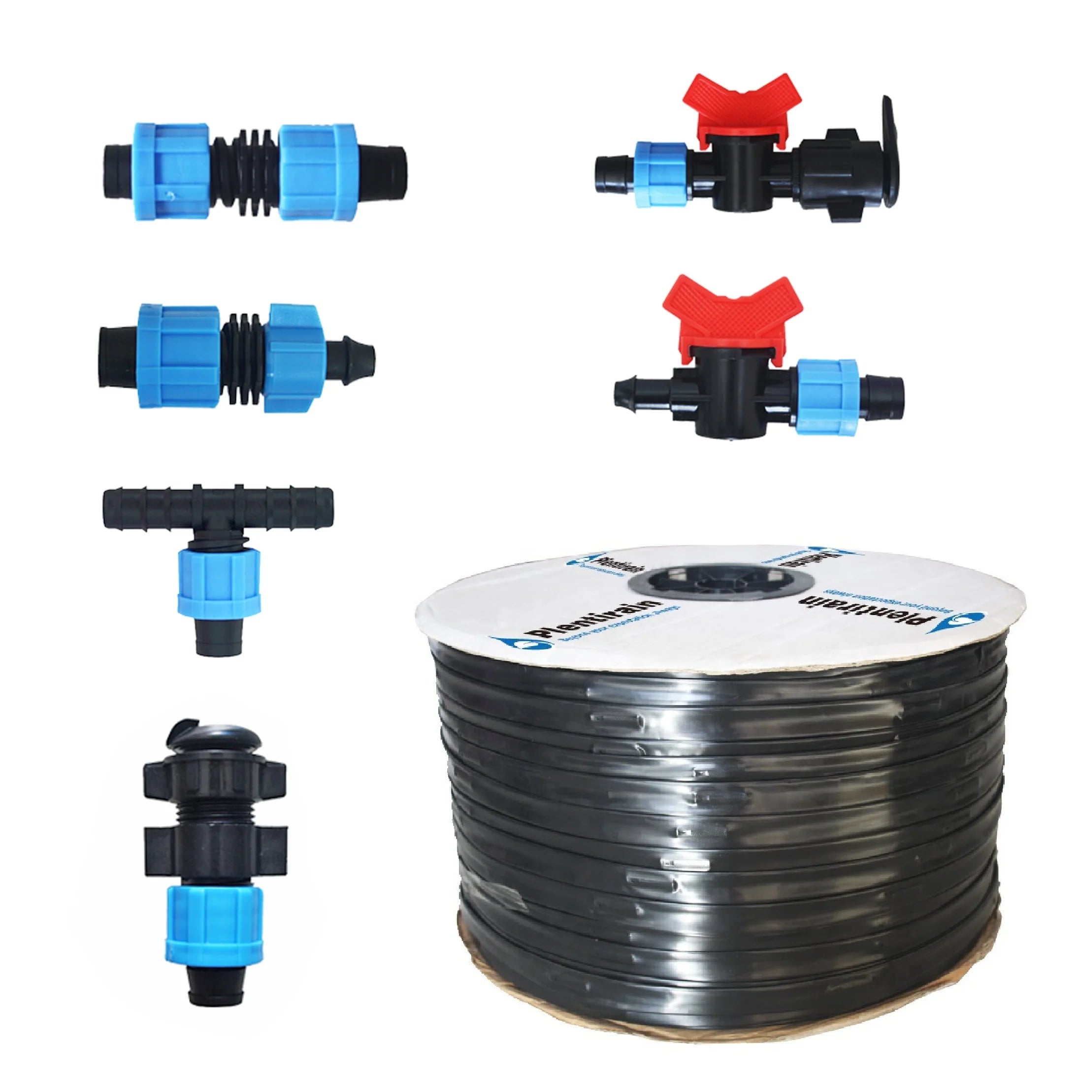 Plentirain Agriculture Drip Hose Water Drip Irrigation Tape 16mm Dripline with Flat Dripper