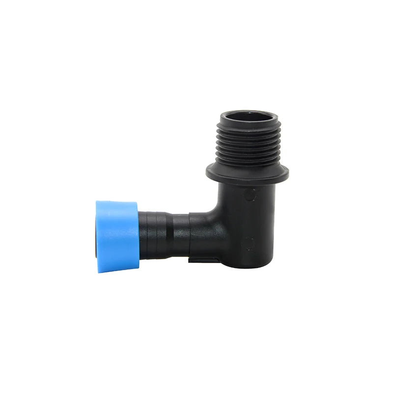 17mm 1/2'' Drip Irrigation System Fittings Fast Rings Connector with Male Thread Elbow for Greenhouse & Water Hose