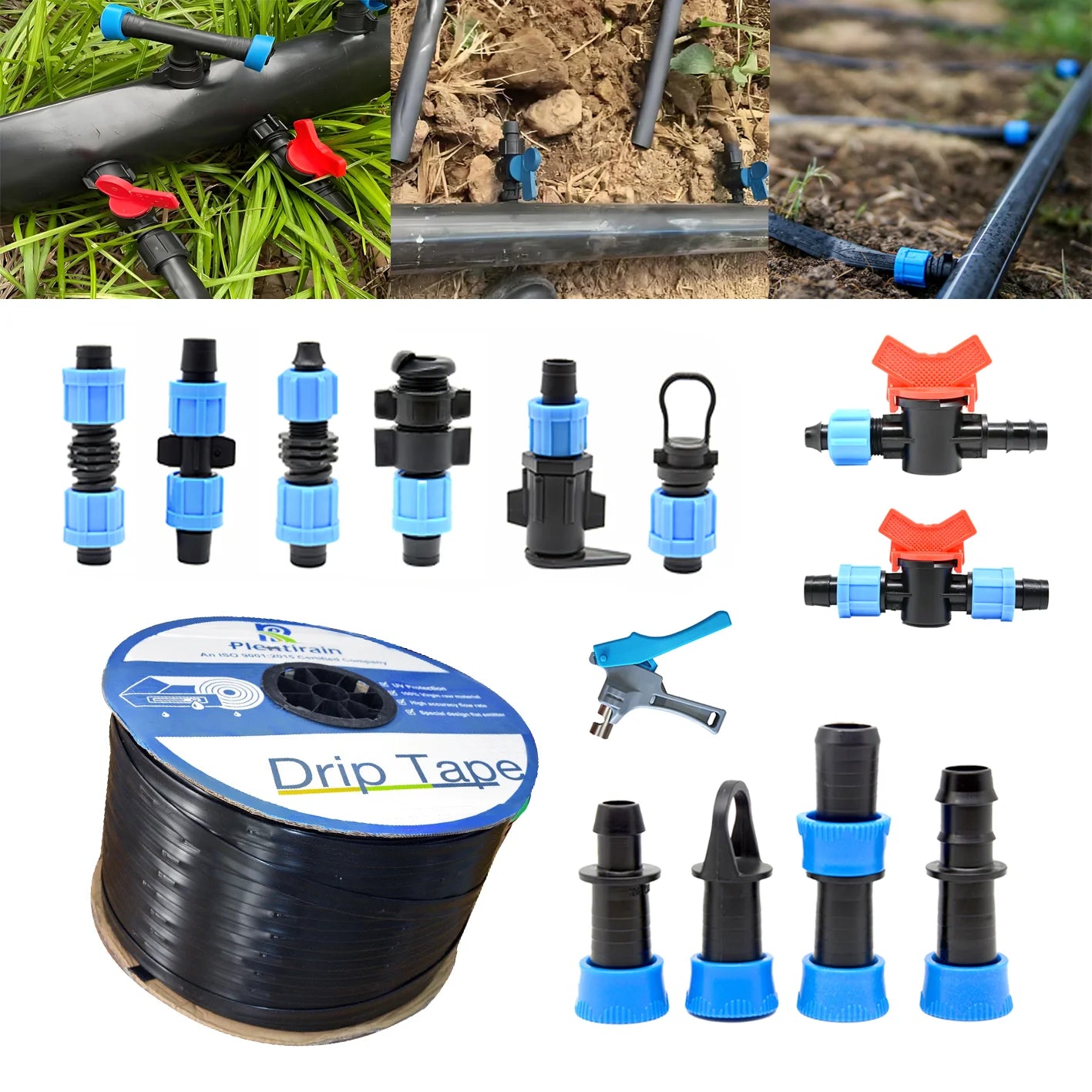 1 Hectare Plastic Drip Irrigation Kit 0.3mm Drip Tape for Greenhouse Water Hose Garden Irrigation
