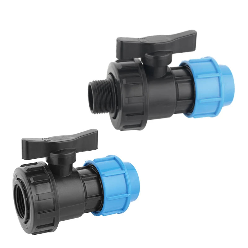 PN16 Single Union HDPE PP PVC PE Ball Valve Female or Male Threaded PP HDPE Compression Fittings