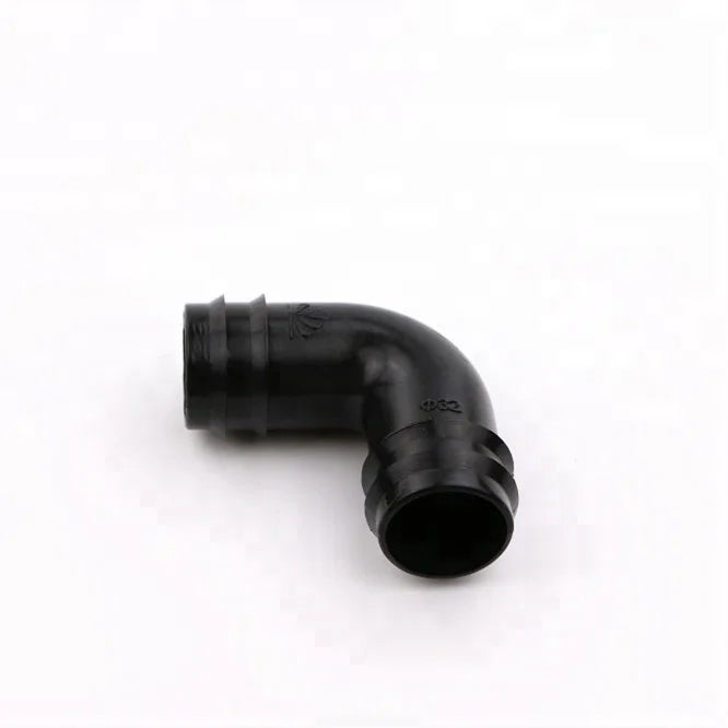 管道用优质滴灌塑料90度倒钩弯头胶带连接器