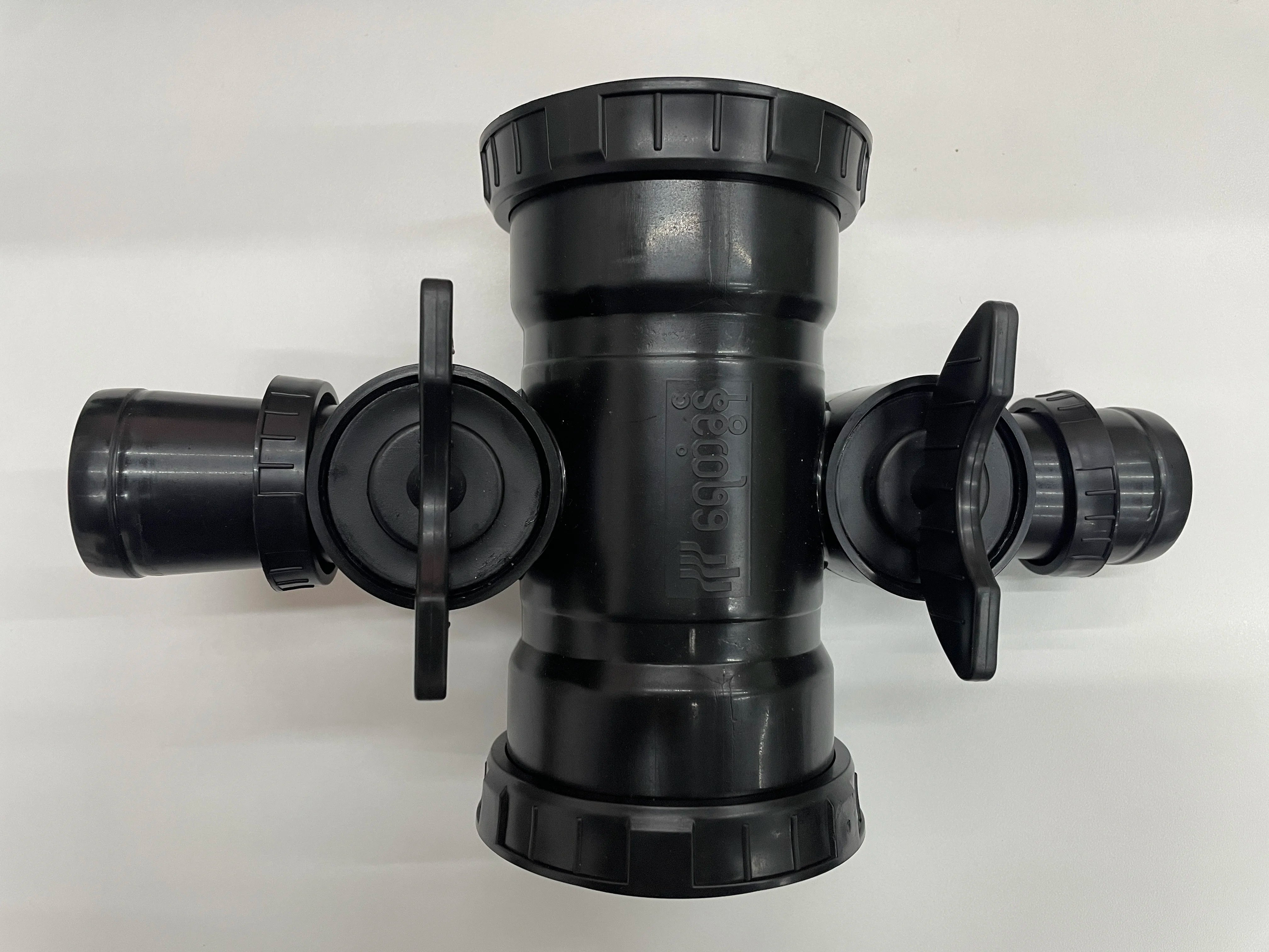 High Pressure Plastic PVC Pipe Fitting Reducer Cross 75mm 40mm Black for Plumbing Irrigation Plentirain Brand Water Drainage