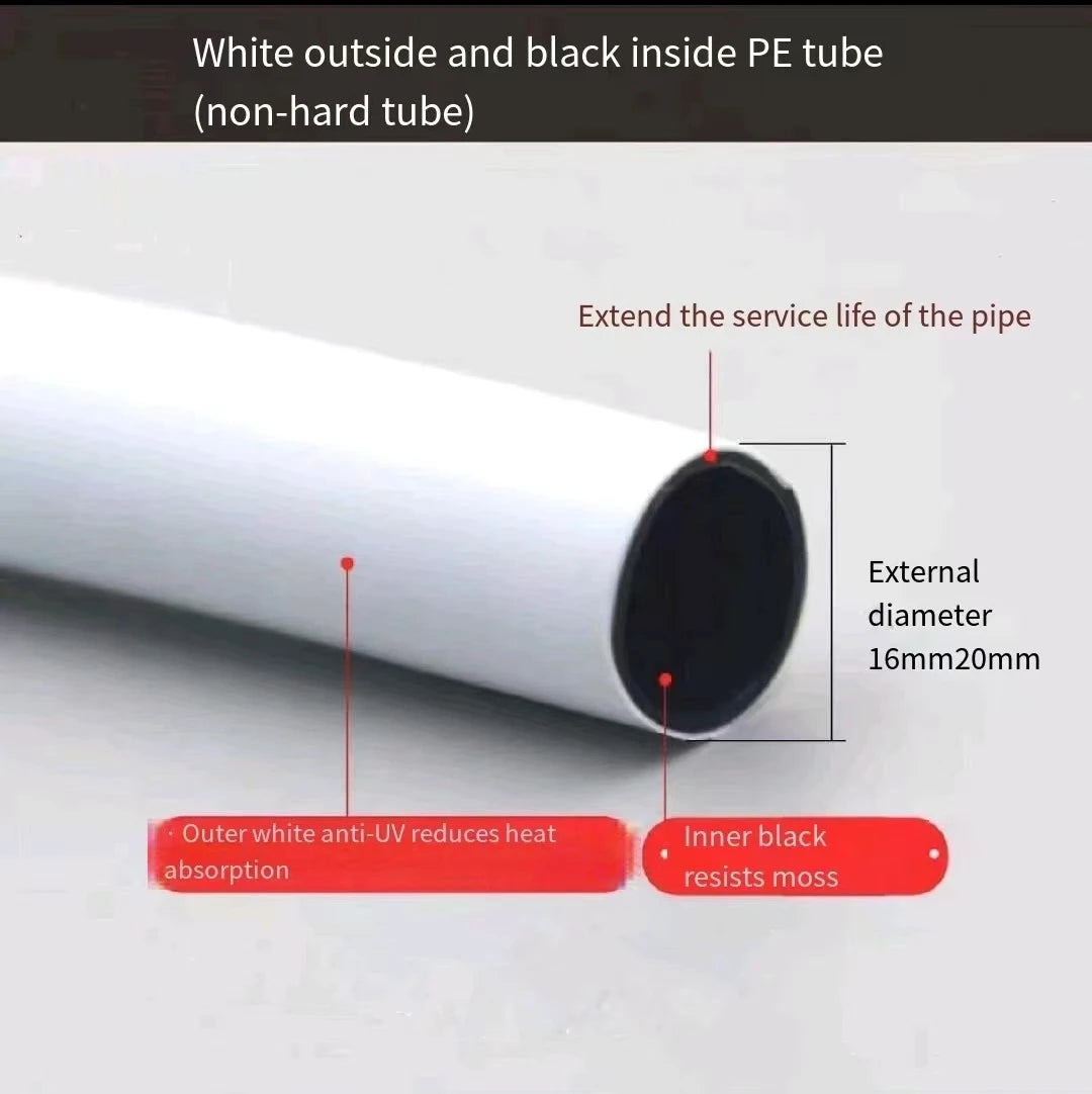 塑料灌溉管16毫米白色LDPE农业滴灌管塑料水管浇水灌溉