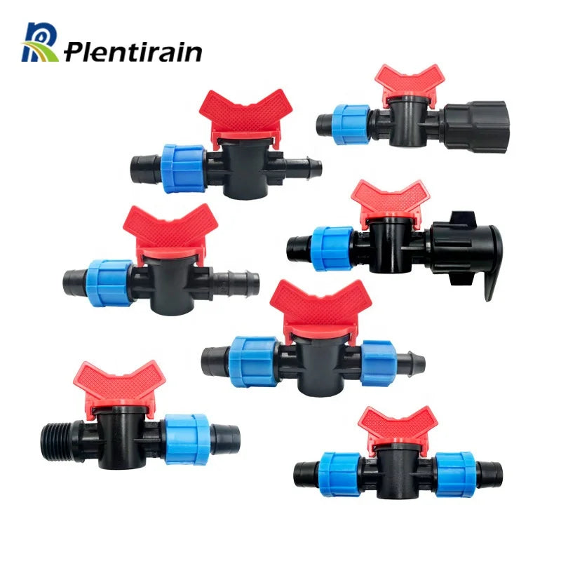 Agriculture Drip Irrigation Tape Fitting Plastic Dn17 Tape Valve Lock for Layflat Hose