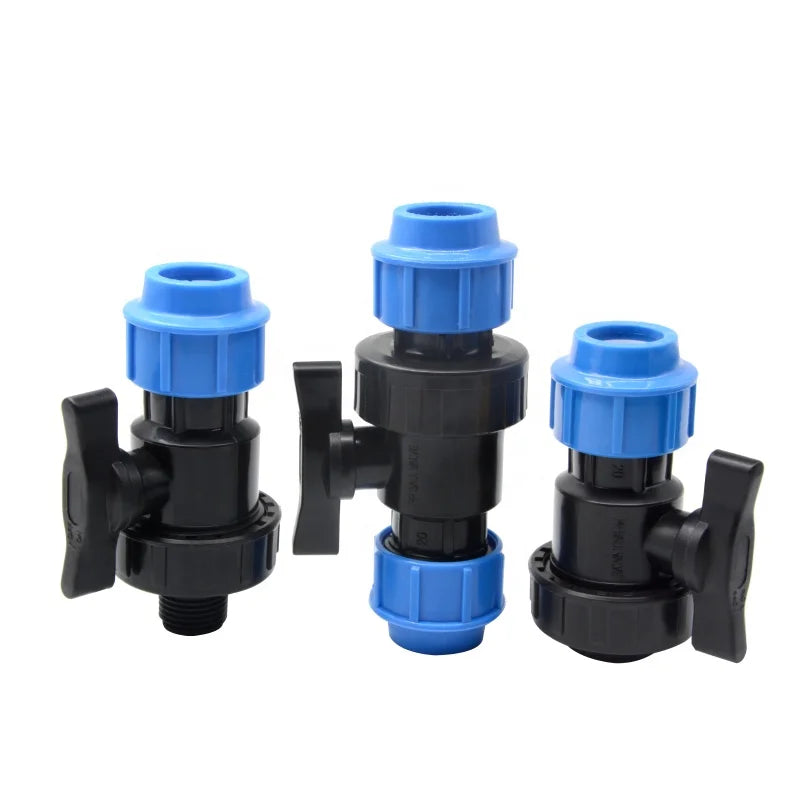 Female PP Compression Fitting Two Ways PP Union Ball Valve for Irrigation Systems