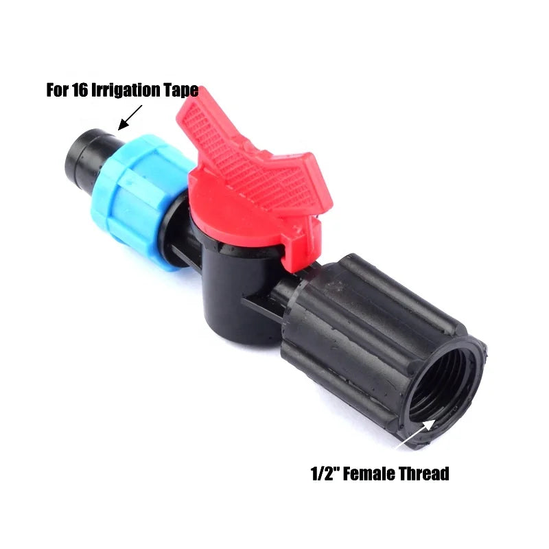 Agriculture Drip Irrigation Tape Fitting Plastic Dn17 Tape Valve Lock for Layflat Hose