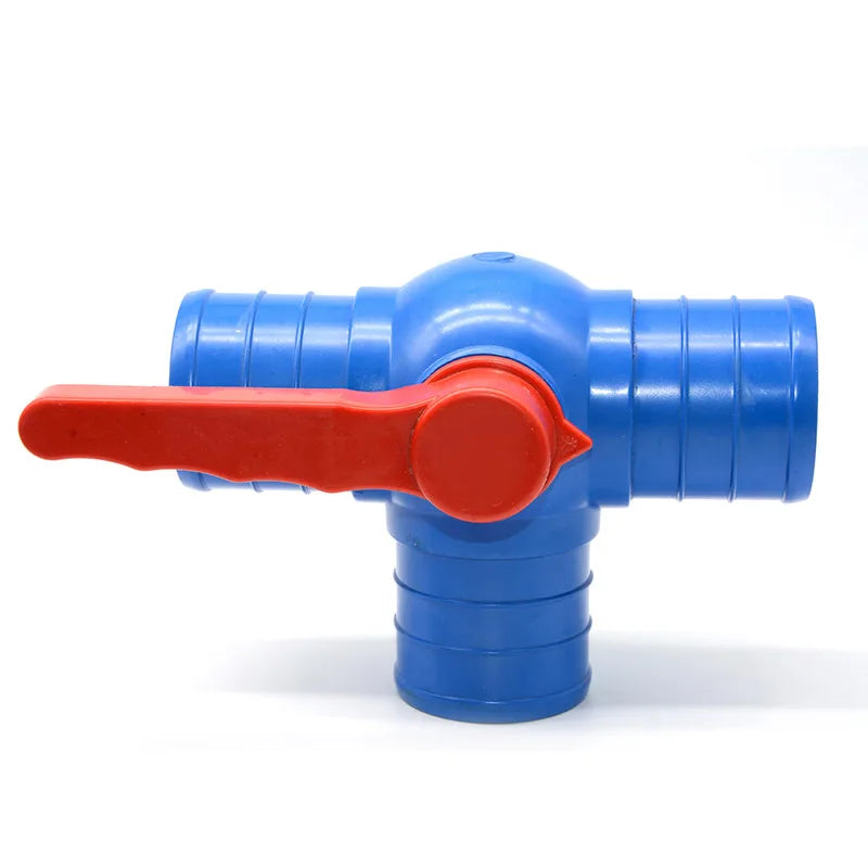 Farm Agricultural Irrigation Plastic Three Way Tee Ball Valve Layflat Hose Fittings Reducing Connector