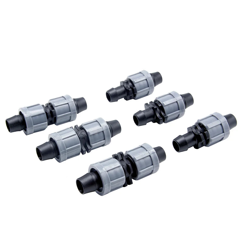 Drip Irrigation Grey Color Drip Irrigation Pipe Fittings De16mm Lock Coupling for PE Pipe