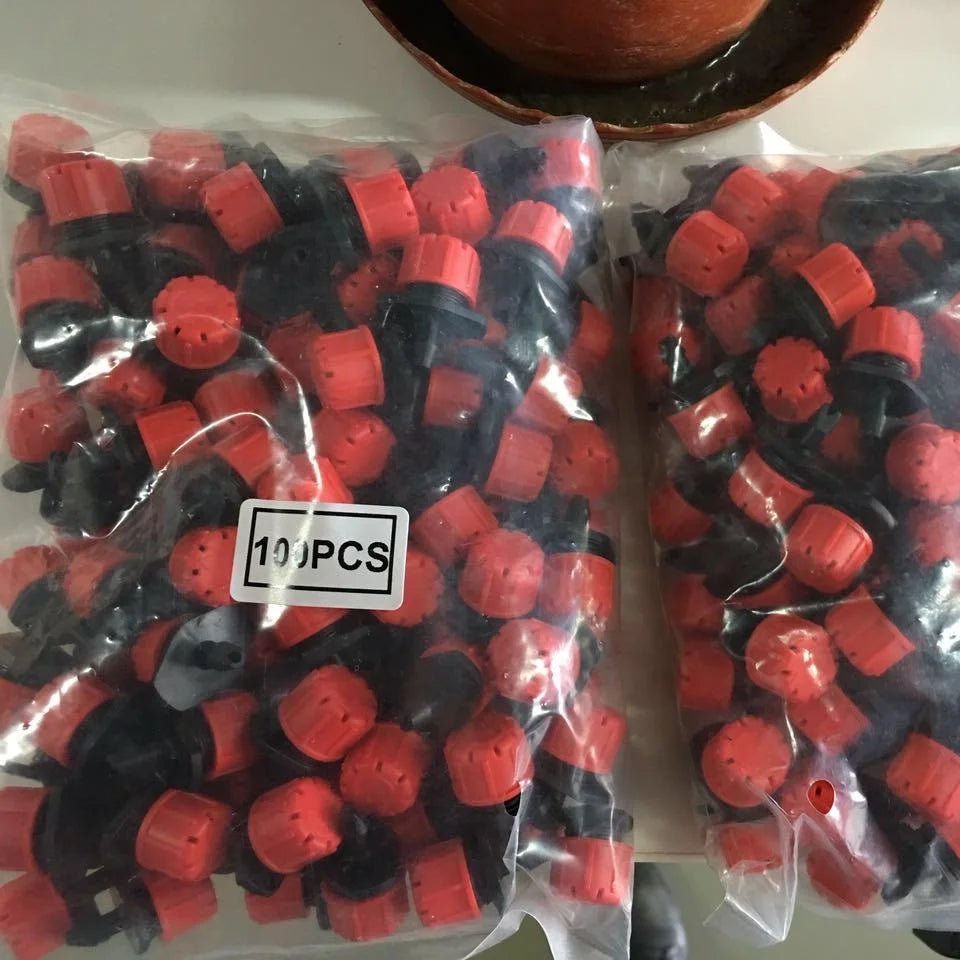 8 Holes Irrigation Red Adjustable Dripper for Greenhouse, Gardening, Orchard