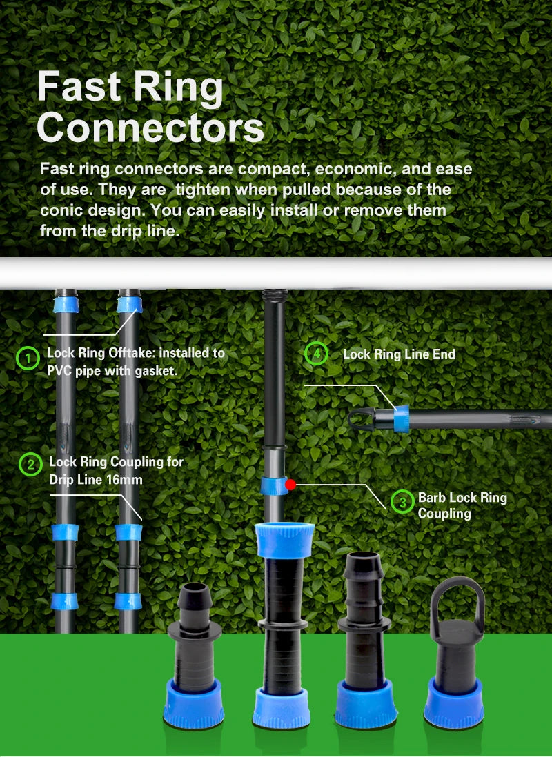 Dripping Irrigation System Drip Irrigation Fittings Drip Tape Lock Ring Male Thread Elbow De17*1/2''
