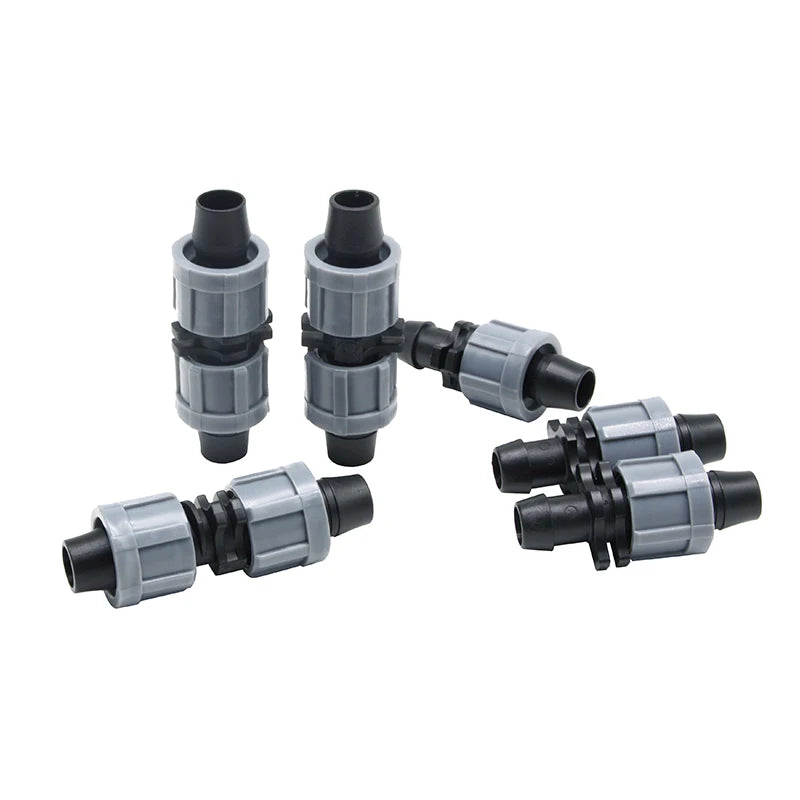 Drip Irrigation Grey Color Drip Irrigation Pipe Fittings De16mm Lock Coupling for PE Pipe