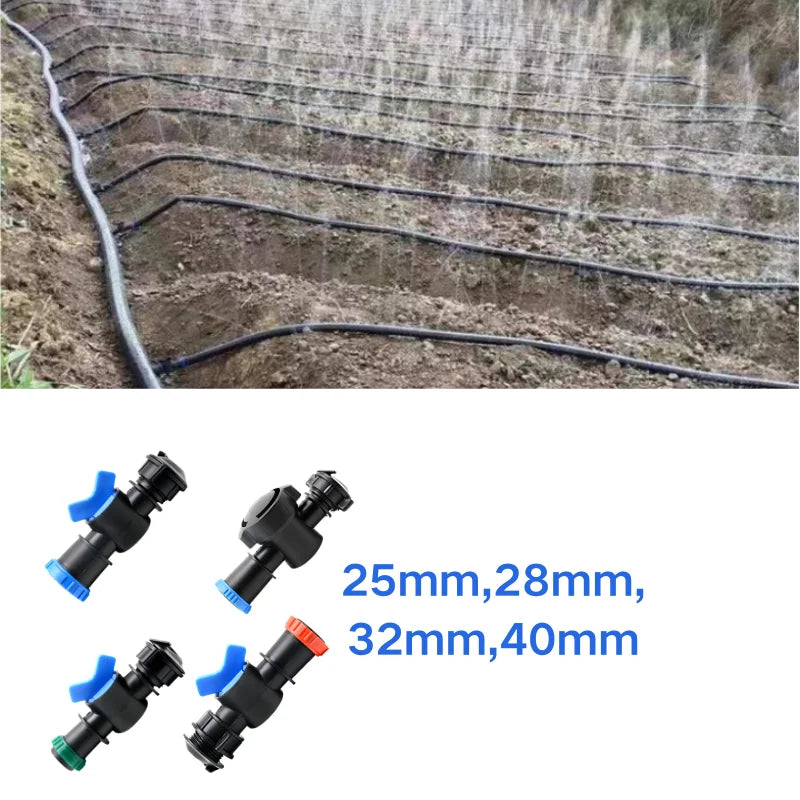 Plentirain 25-63mm Plastic Rain Hose Pipe Fittings Drip Irrigation Lock Ring Connector for Rain Pipes