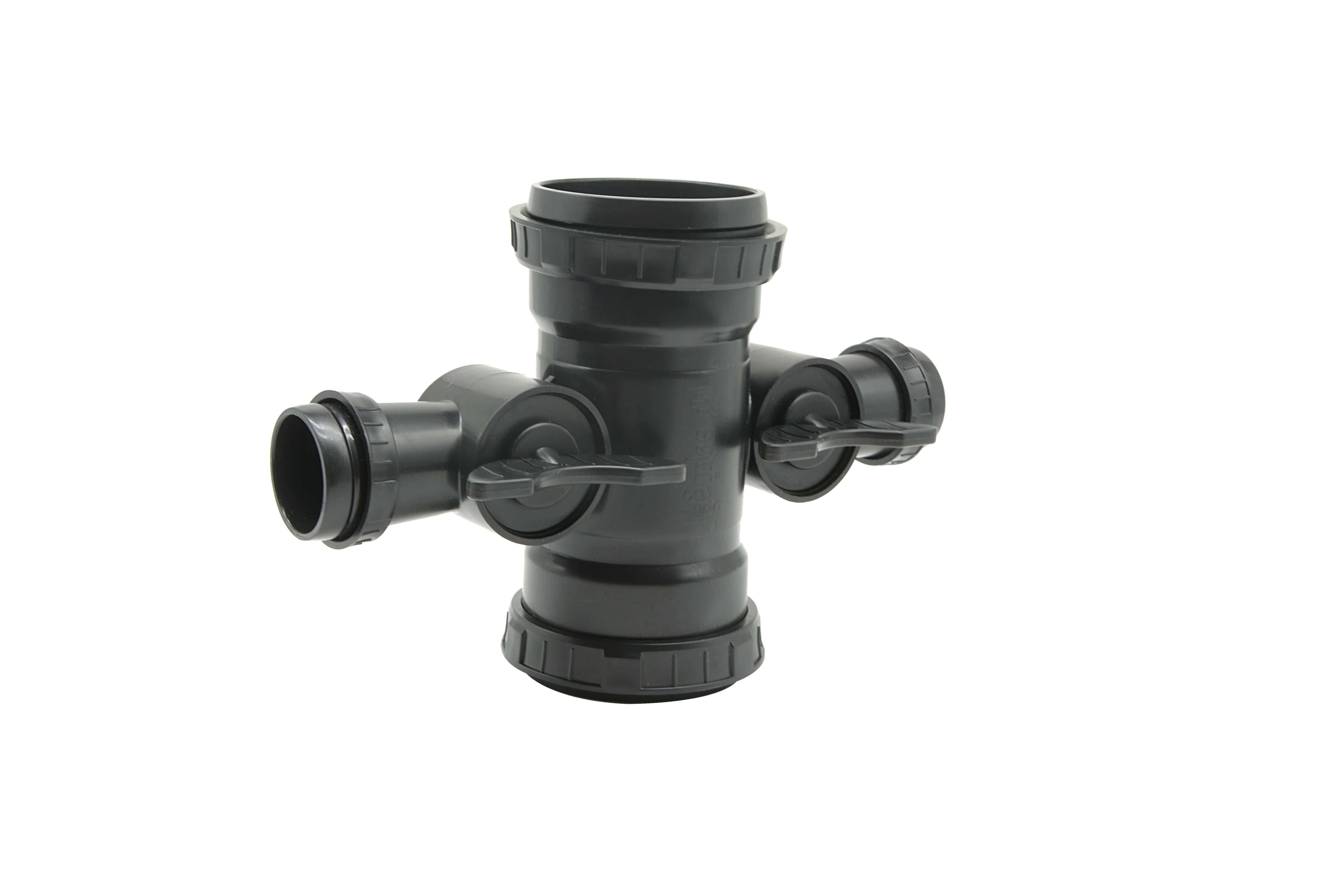 PVC UPVC PE Pipe Reducer Cross 75mm X 40mm Black for Greenhouse Water Hose Irrigation System Plumbing Drainage