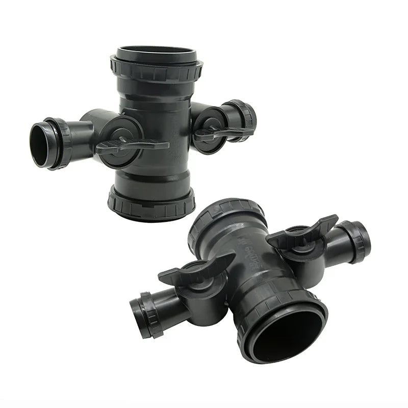 PVC UPVC PE Pipe Reducer Cross 75mm X 40mm Black for Greenhouse Water Hose Irrigation System Plumbing Drainage