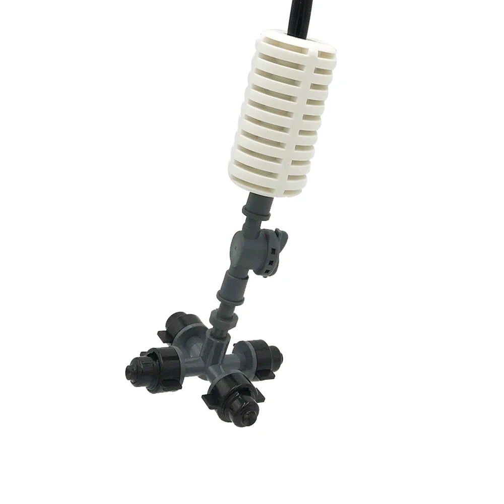 360 Degree Garden Sprinkler Irrigation Hanging Sprinkler System Spray Heads 4 Way Foggers Plastic Mist Nozzle
