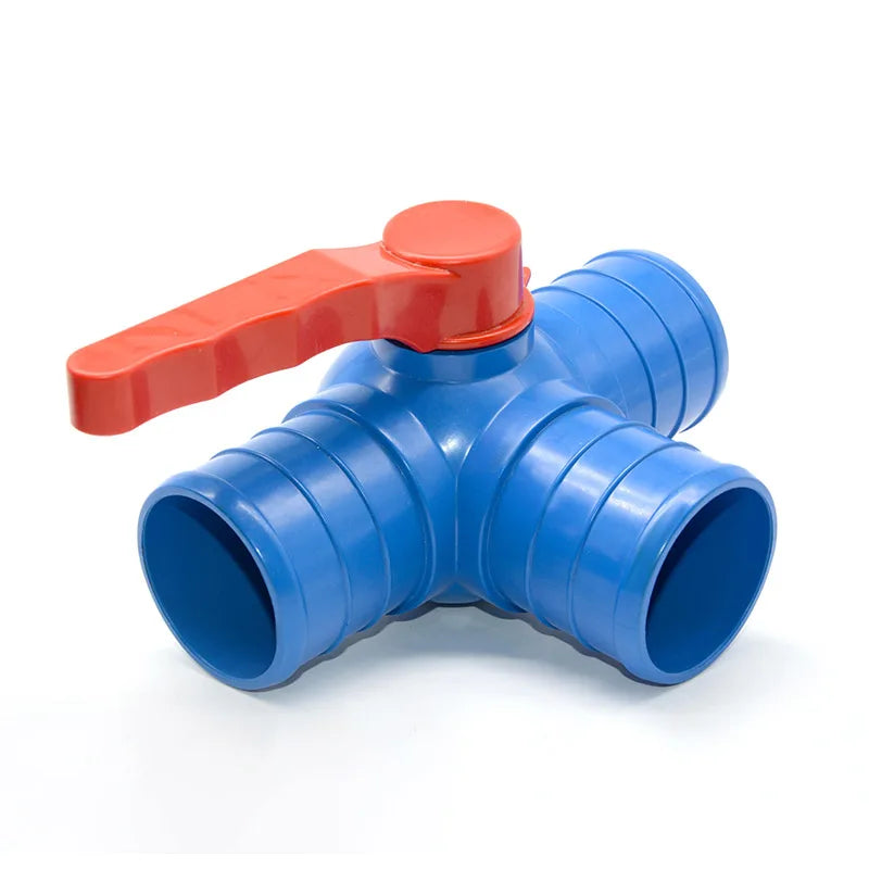 Farm Agricultural Irrigation Plastic Three Way Tee Ball Valve Layflat Hose Fittings Reducing Connector