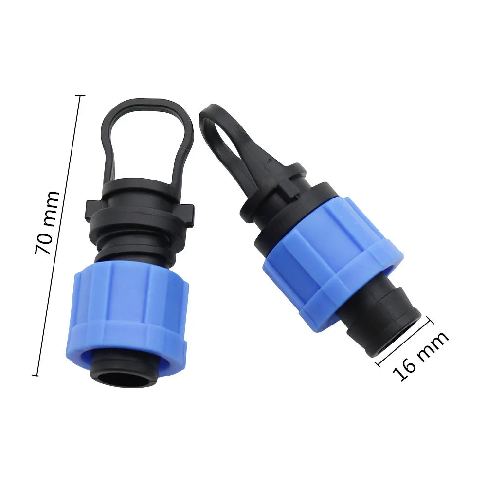 Drip Irrigation System Mini Plastic Valve Drip Tape Connector Fittings 16mm Couplings Valve for Garden Water Hose