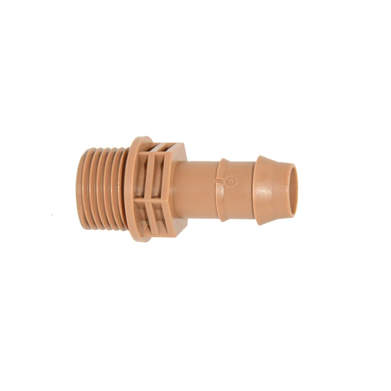 Pom Plastic Quick Fitting Garden Hose Connection Insert Coupling 1/2" NPT Male Connector 17mm Drip Barbed Coupling