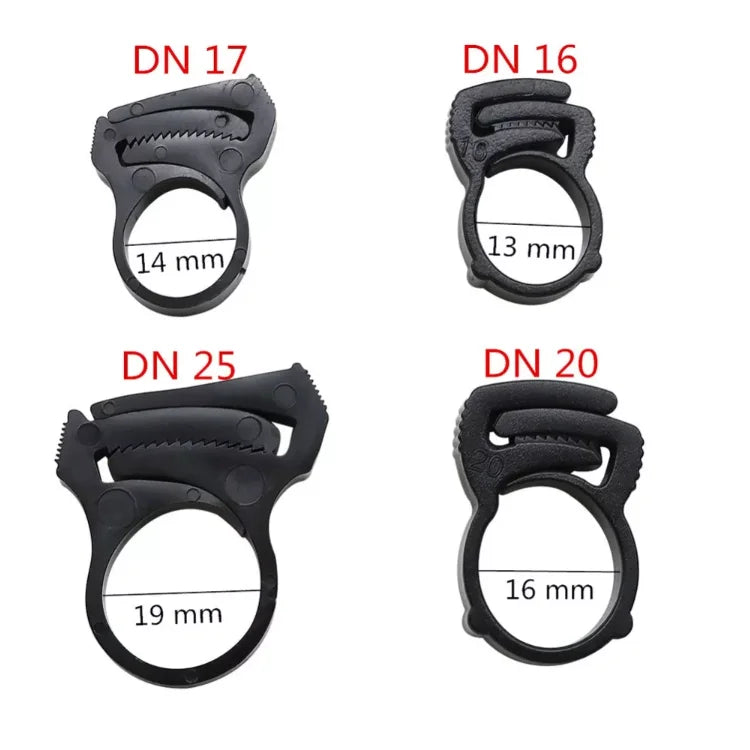 Plastic Irrigation Pipe Clamp Toothed Jaw Plastic Ratchet Plastic Clip