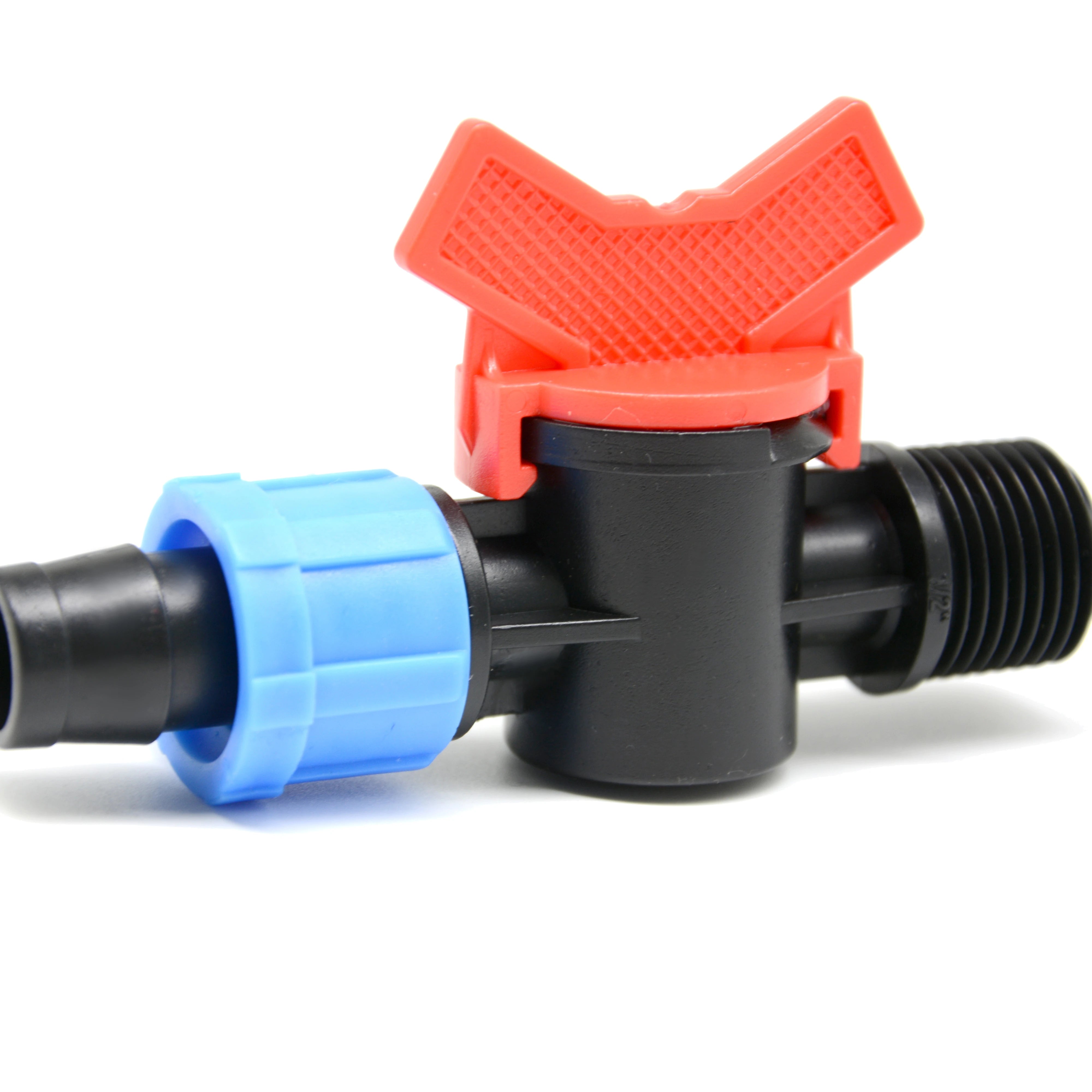 Plentirain High Pressure Durable Plastic Mini Valve Male Thread De17mm Thin Wall Drip Line Drip Irrigation System for Farm