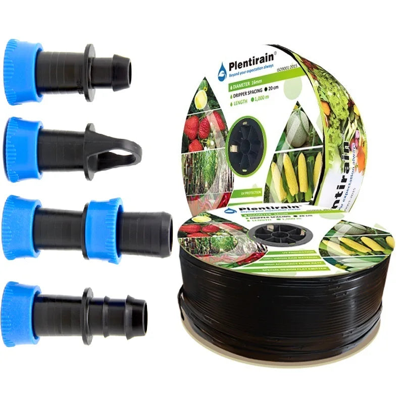 Agricultural Greenhouse Field System Roll 15cm Flat Dripper Irrigation Drip Tape with Double Blue Line
