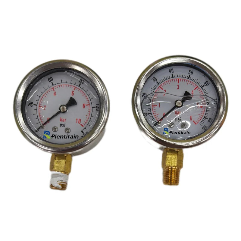 BSP Stainless Steel Glycerin Filled 2.5" Dial Agriculture Pressure Gauge ISO 9261 Certified 0-1Mpa for Drip Irrigation System