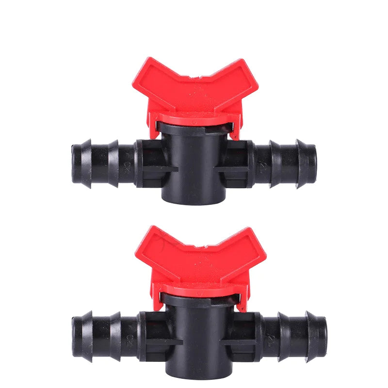 Mini Valve Drip Irrigation System Plastic Connector Fittings Dn17/D16mm Black/Blue/Red Aging Resistant for Drip Tape for Garden